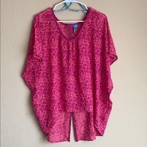 High low pink top w orange clouds. XL